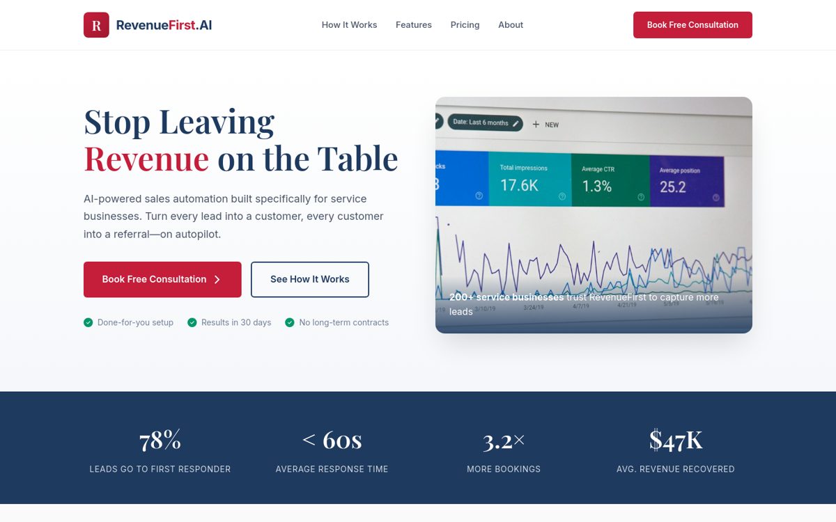 RevenueFirst.ai homepage
